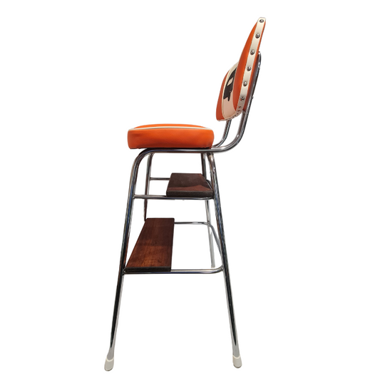 Unique Retro Step Stool - Seat - Caravan - Orange