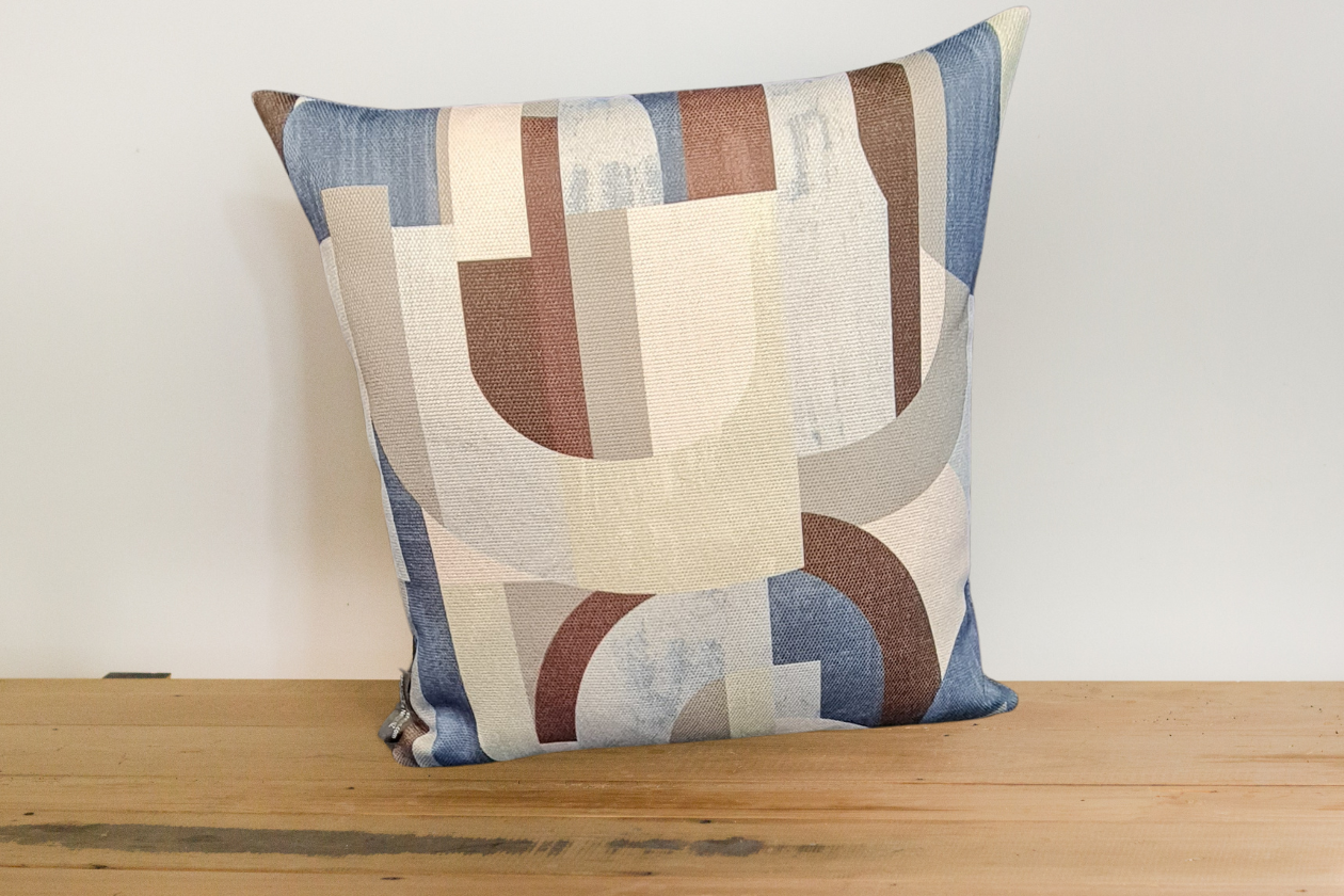 Bauhaus Seaglass and Keylargo / Navy Cushion Covers x 4