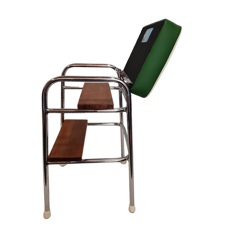 Retro Chrome Step Stool - Seat- Green
