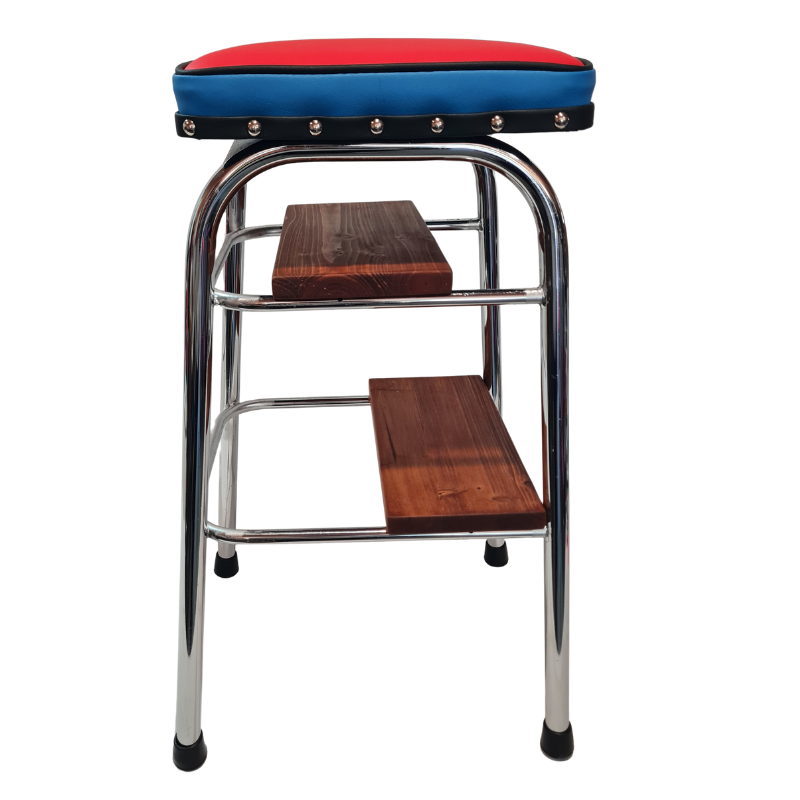Retro Chrome Step Stool - Seat