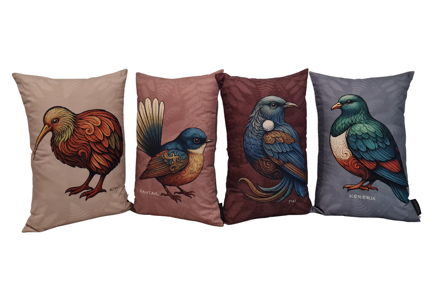 Set of 4 NZ Native Bird Large Cushion Covers