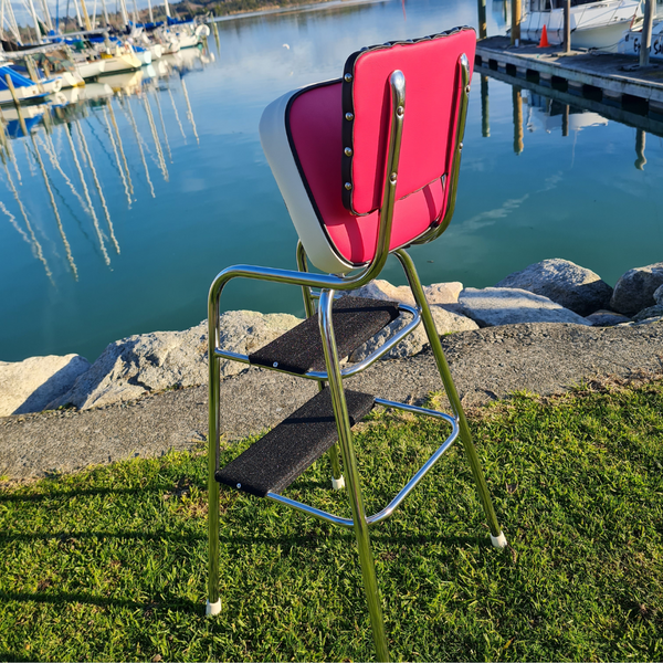 Unique Retro Step Stool - Seat - (Licorice All Sorts inspired)