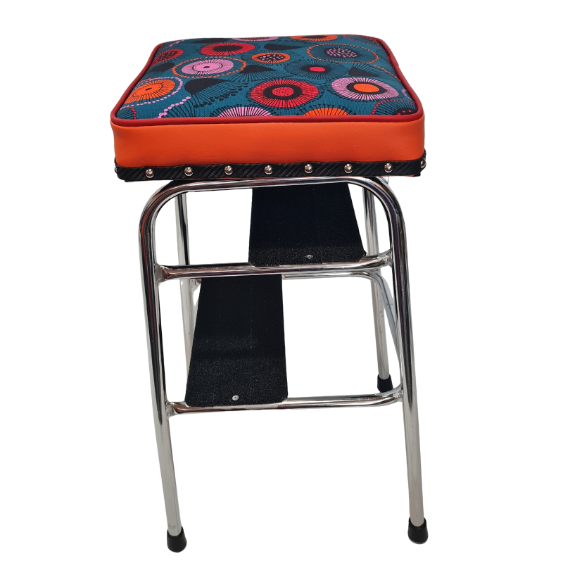 Retro Chrome Step Stool - Seat