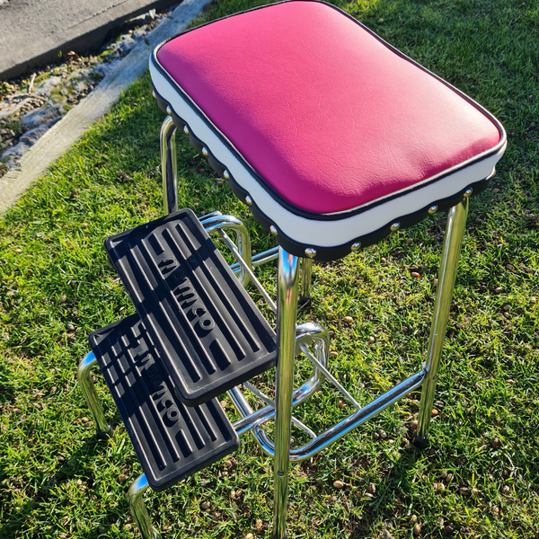 Retro Chrome Step Stool - Seat