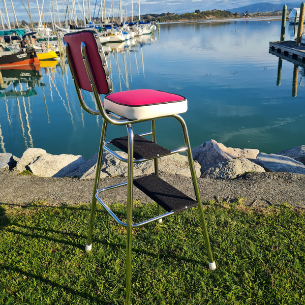 Unique Retro Step Stool - Seat - (Licorice All Sorts inspired)