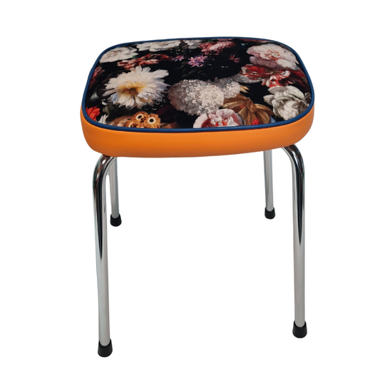 Retro Chrome Stool - Seat