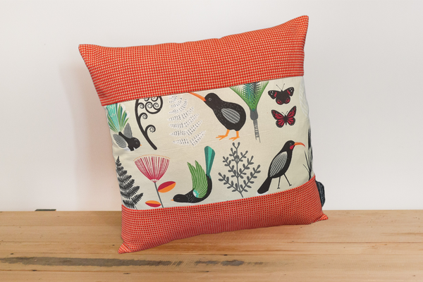 NZ Native Bird Theme Cushion Cover - Kiwi