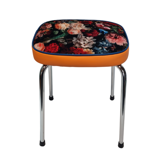 Retro Chrome Stool - Seat
