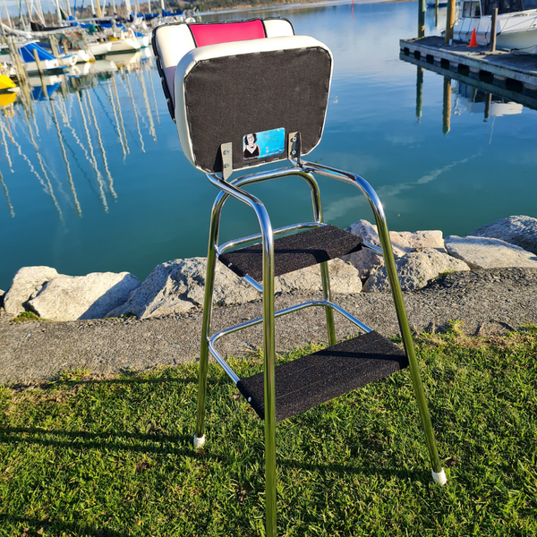 Unique Retro Step Stool - Seat - (Licorice All Sorts inspired)