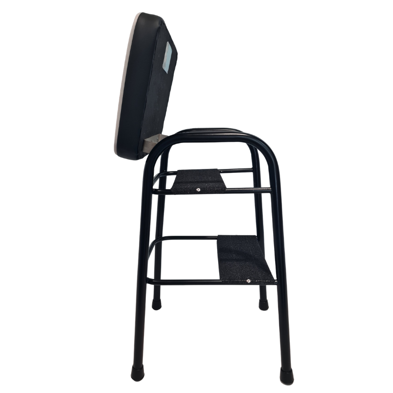 Retro Painted Step Stool - Seat Black