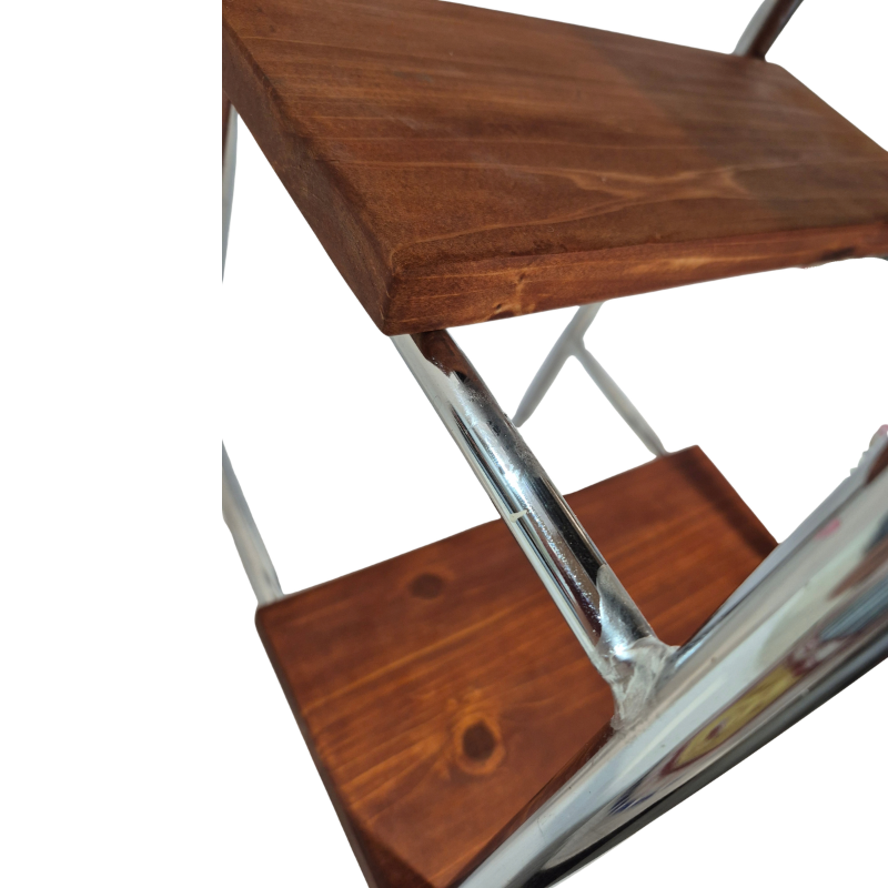 1960s Retro Chrome Step Stool – Flower bomb Fabric