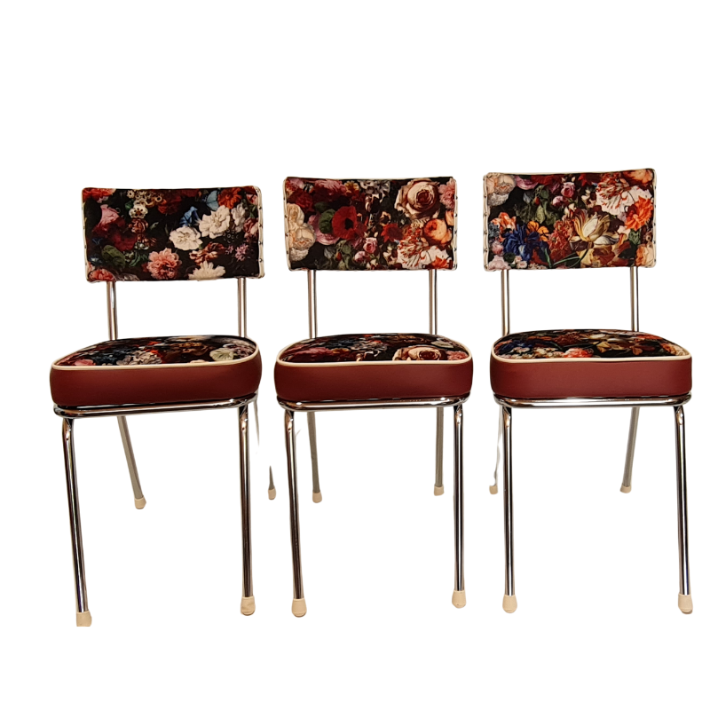 Flowerbomb  Chrome Chairs "Set of 6"