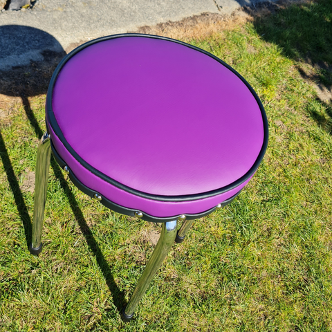 Retro Chrome Stool - Seat Purple