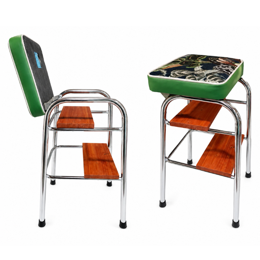1960s Retro Chrome Step Stool – Zanzibar Fabric