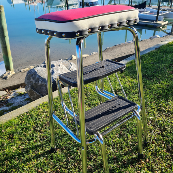 Retro Chrome Step Stool - Seat