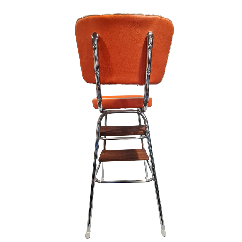 Unique Retro Step Stool - Seat - Caravan - Orange