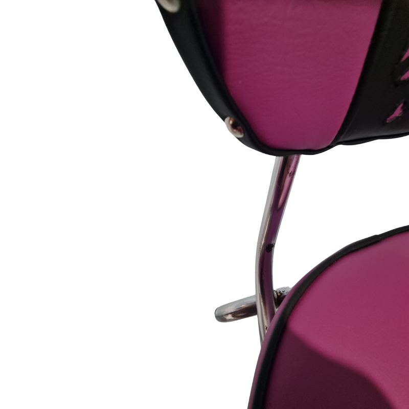 Close-up of a purple chair with a white background