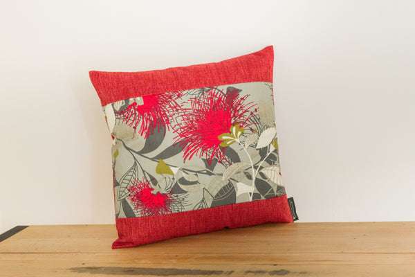 Grey Pohutukawa Cushion Cover - Cherry