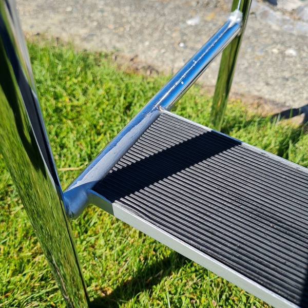 Retro Chrome Step Stool - Seat Red