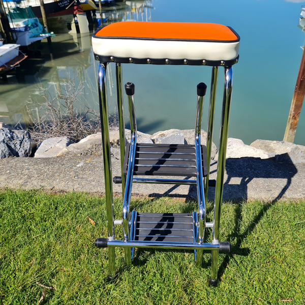 Retro Chrome Step Stool - Seat