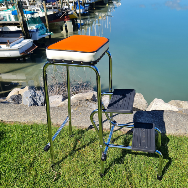 Retro Chrome Step Stool - Seat