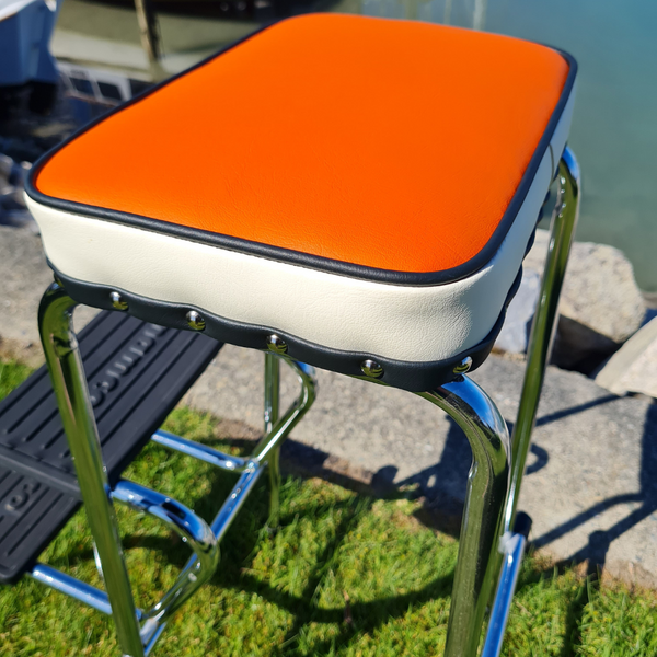 Retro Chrome Step Stool - Seat