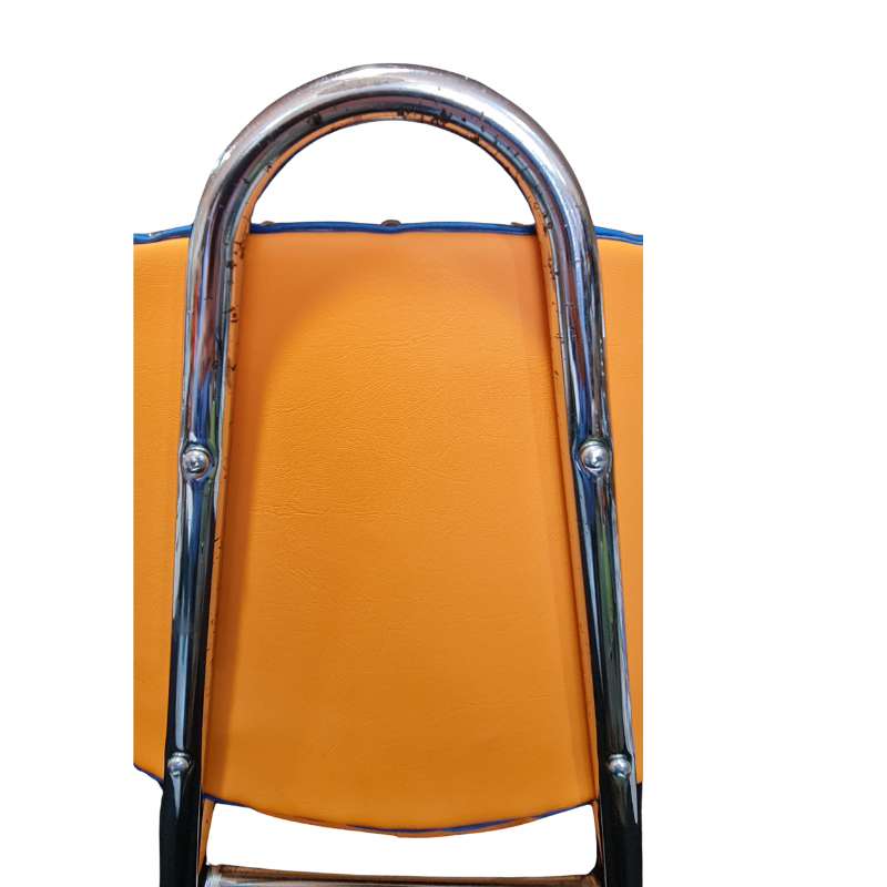 Orange chrome frame on a white background