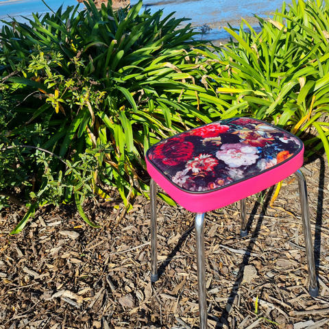 Retro Chrome Stool - Seat