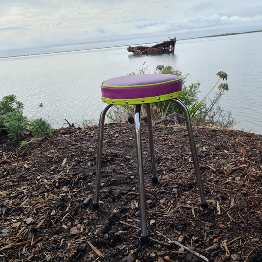 Retro Chrome Stool - Seat