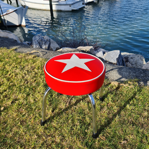 Star Retro Chrome Stool - Seat