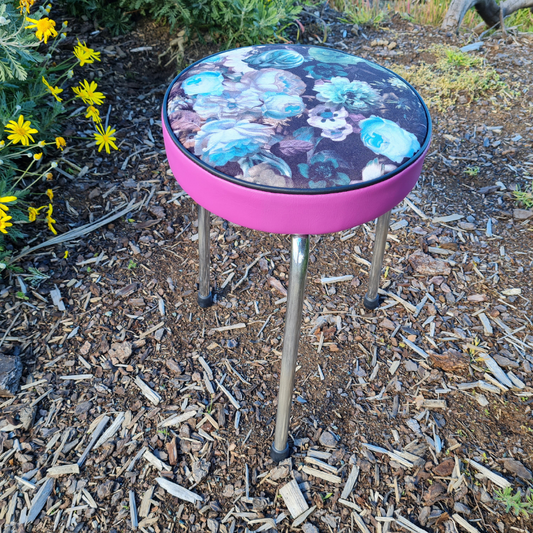Retro Chrome Stool - Seat
