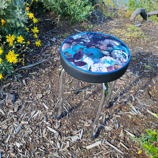Retro Chrome Stool - Seat