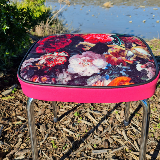 Retro Chrome Stool - Seat
