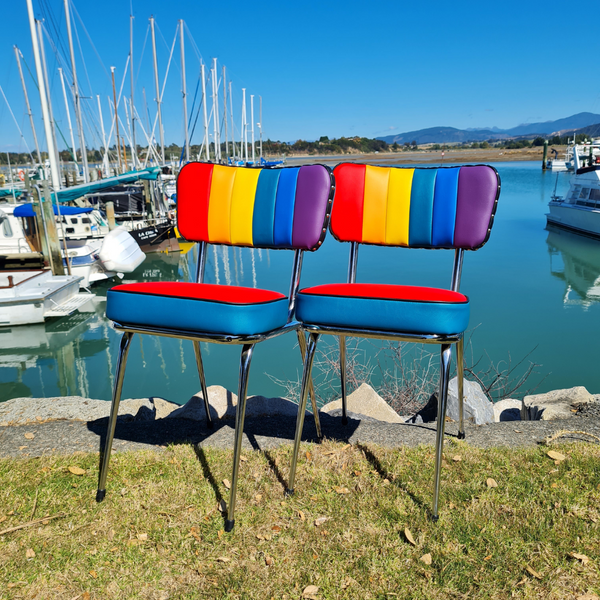 Rainbow Retro Kitchen Chair's - Pair