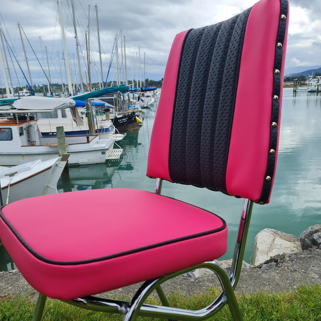 Retro Kitchen Chair - Hot Pink n Black