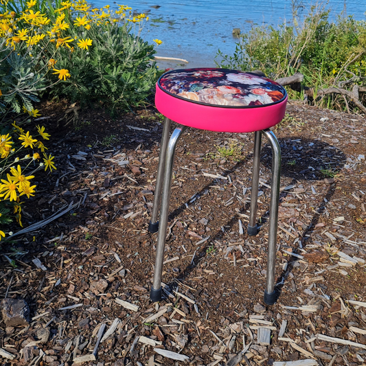 Retro Chrome Stool - Seat