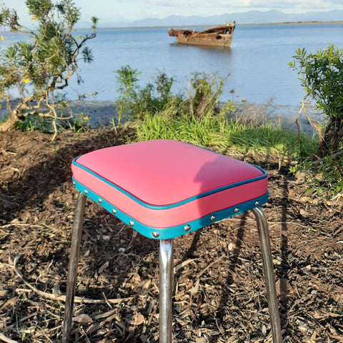 Retro Chrome Stool - Seat