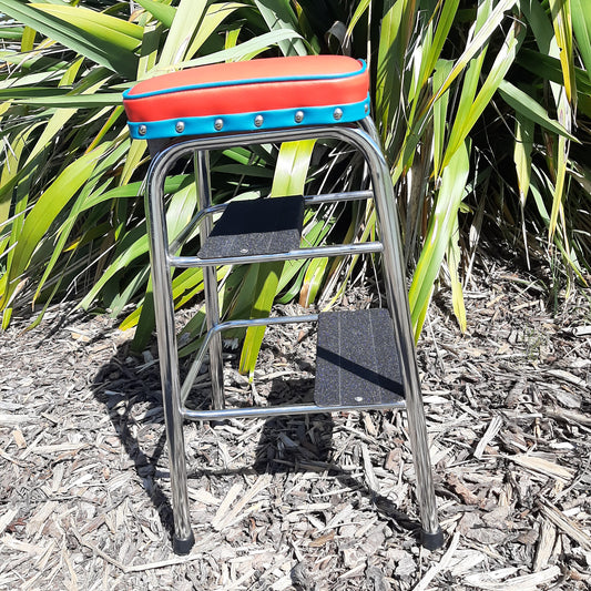 Retro Chrome Step Stool - Seat