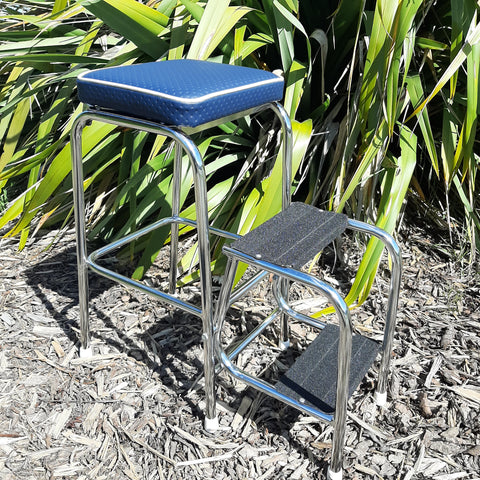 Retro Chrome Step Stool - Seat