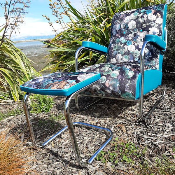 Retro Lounge Arm Chair & Footstool