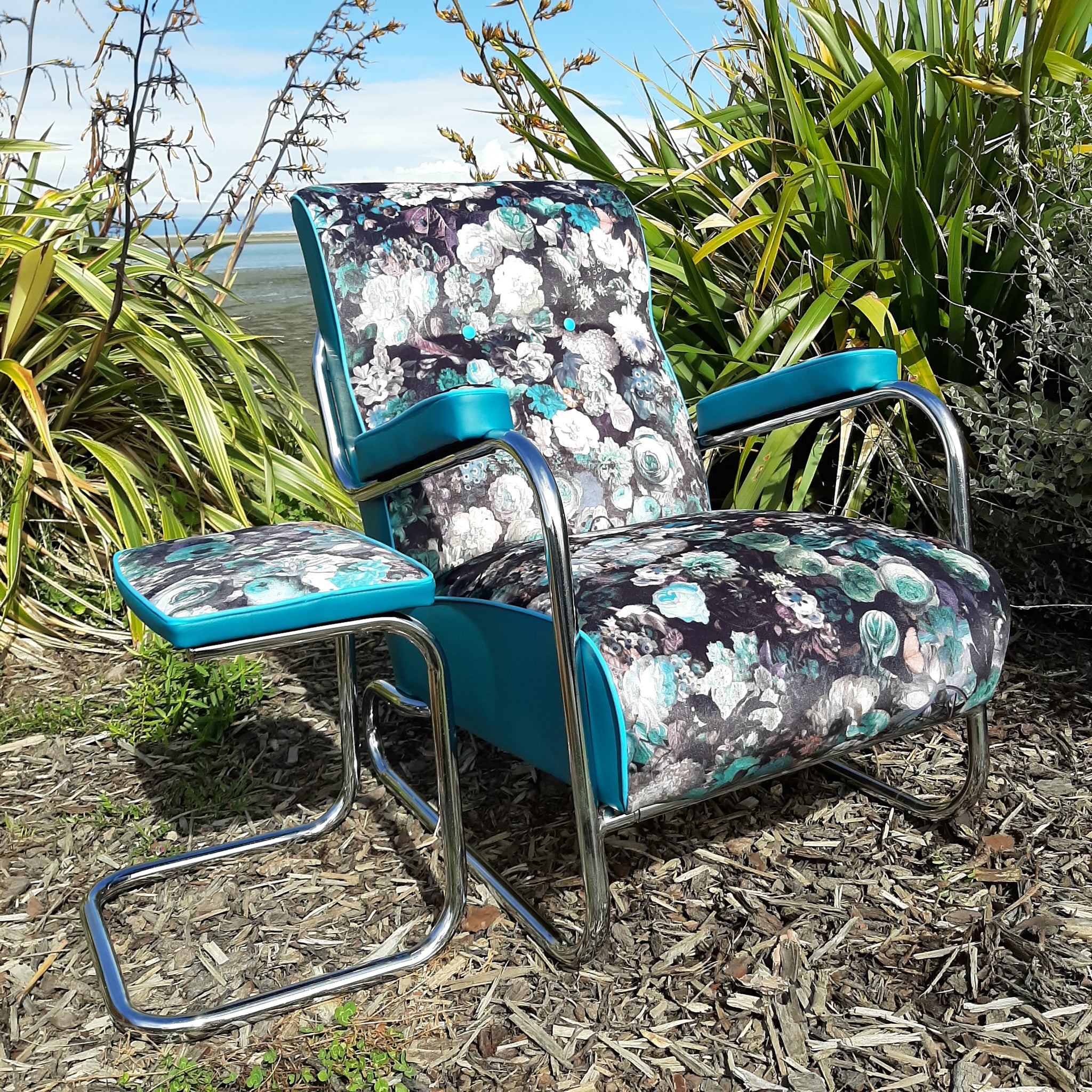 Retro Lounge Arm Chair & Footstool