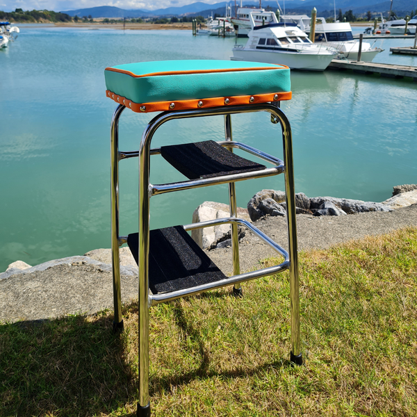 Retro Chrome Step Stool - Seat