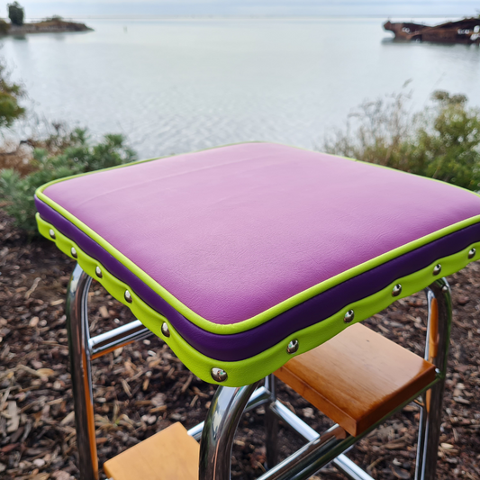 Retro Chrome Step Stool - Seat