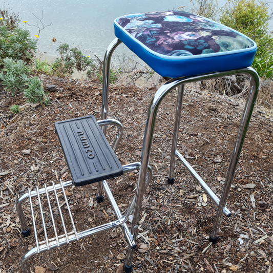 Retro Chrome Step Stool - Seat