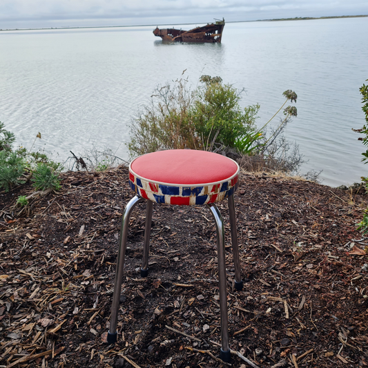 Retro Chrome Stool - Seat