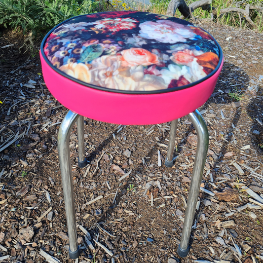 Retro Chrome Stool - Seat