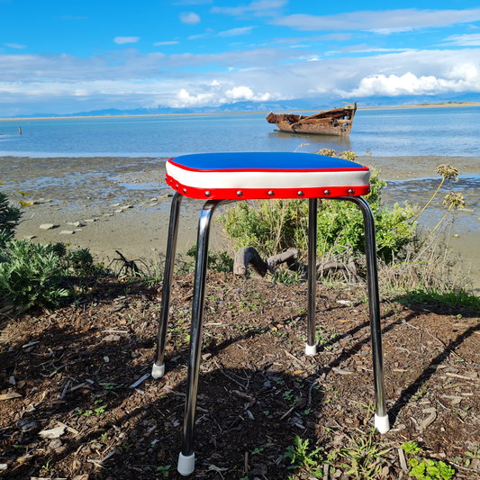 Retro Chrome Stool - Seat