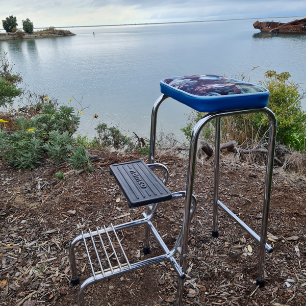 Retro Chrome Step Stool - Seat