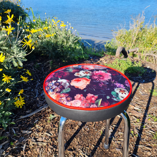 Retro Chrome Stool - Seat