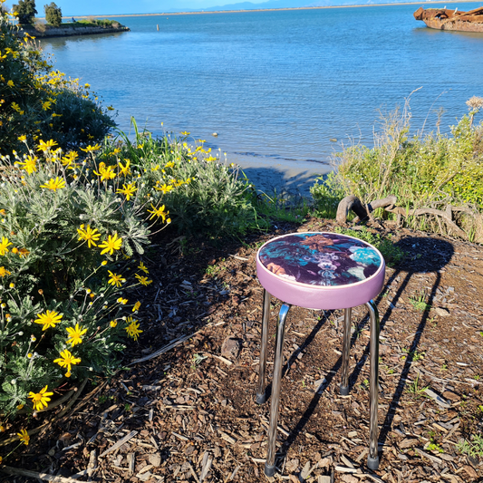 Retro Chrome Stool - Seat